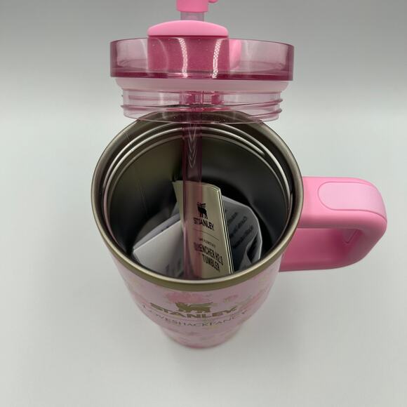 Stanley x LoveShackFancy 20oz Tumbler Quencher Pink Ibiza Sunset Authentic - Picture 3 of 8